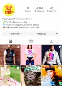 four croo instagram account screenshot